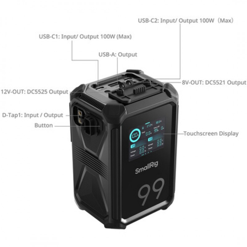 SmallRig X99 V Mount Battery: Smart Triple-Proof 4984